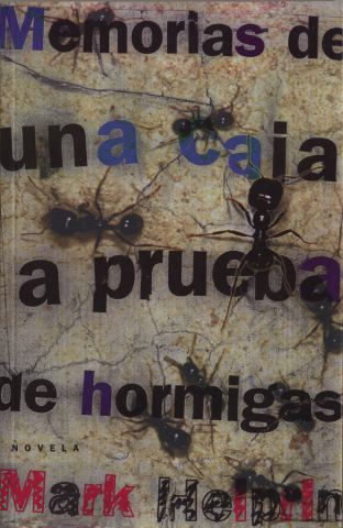 A book cover with ants as design