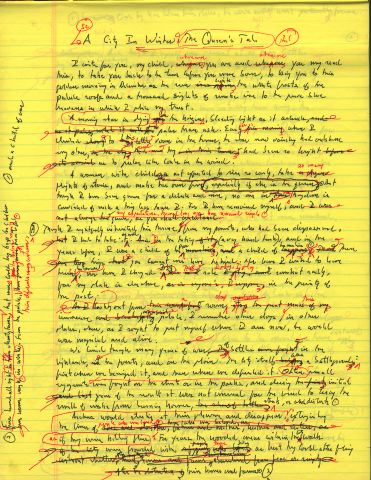 A manuscript in yellow paper