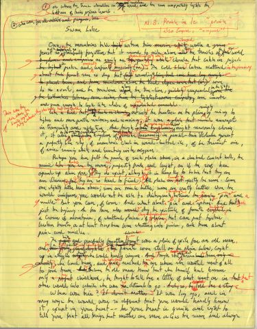 A manuscript with red corrections