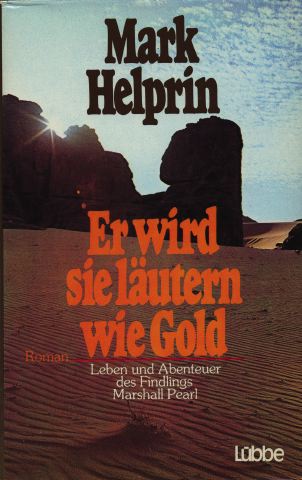 A book cover design of a desert